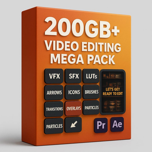 200GB Video Editing Bundle LUTs, SFX, Templates